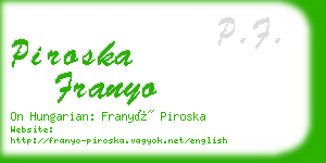 piroska franyo business card